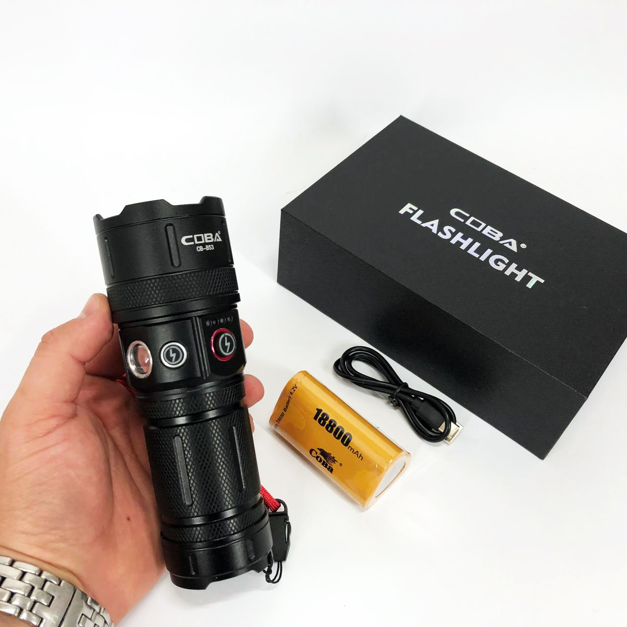 Ліхтар CB-B53-TG 3×18650 з індикацією заряду - Зображення 6