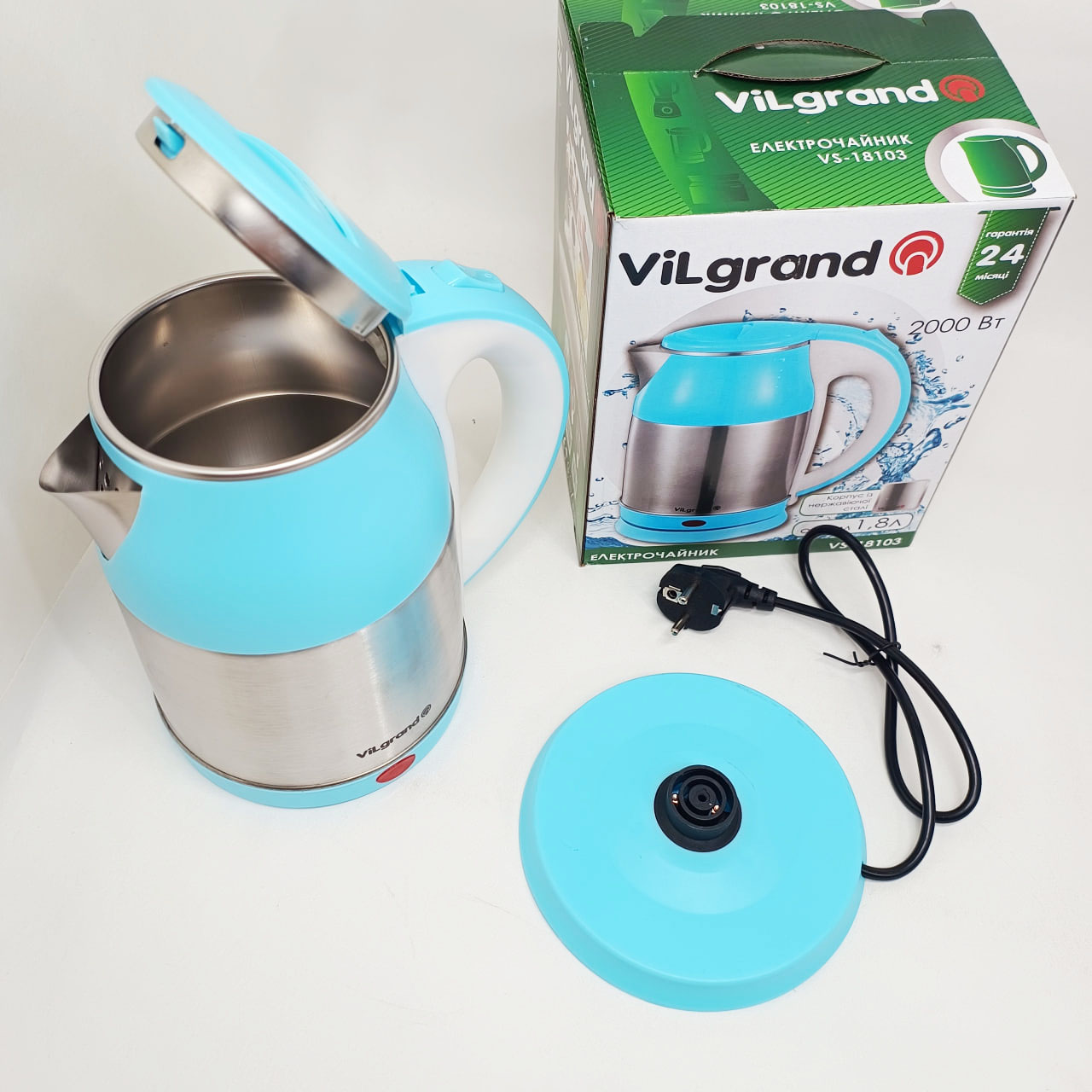 Електрочайник Vilgrand VS-18103 blue 1,8 л - Зображення 3