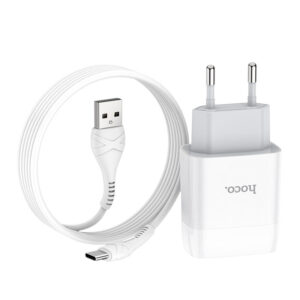 Мережевий зарядний пристрій Hoco C73A Glorious 2.4A (2USB-A) + кабель USB to Type-C