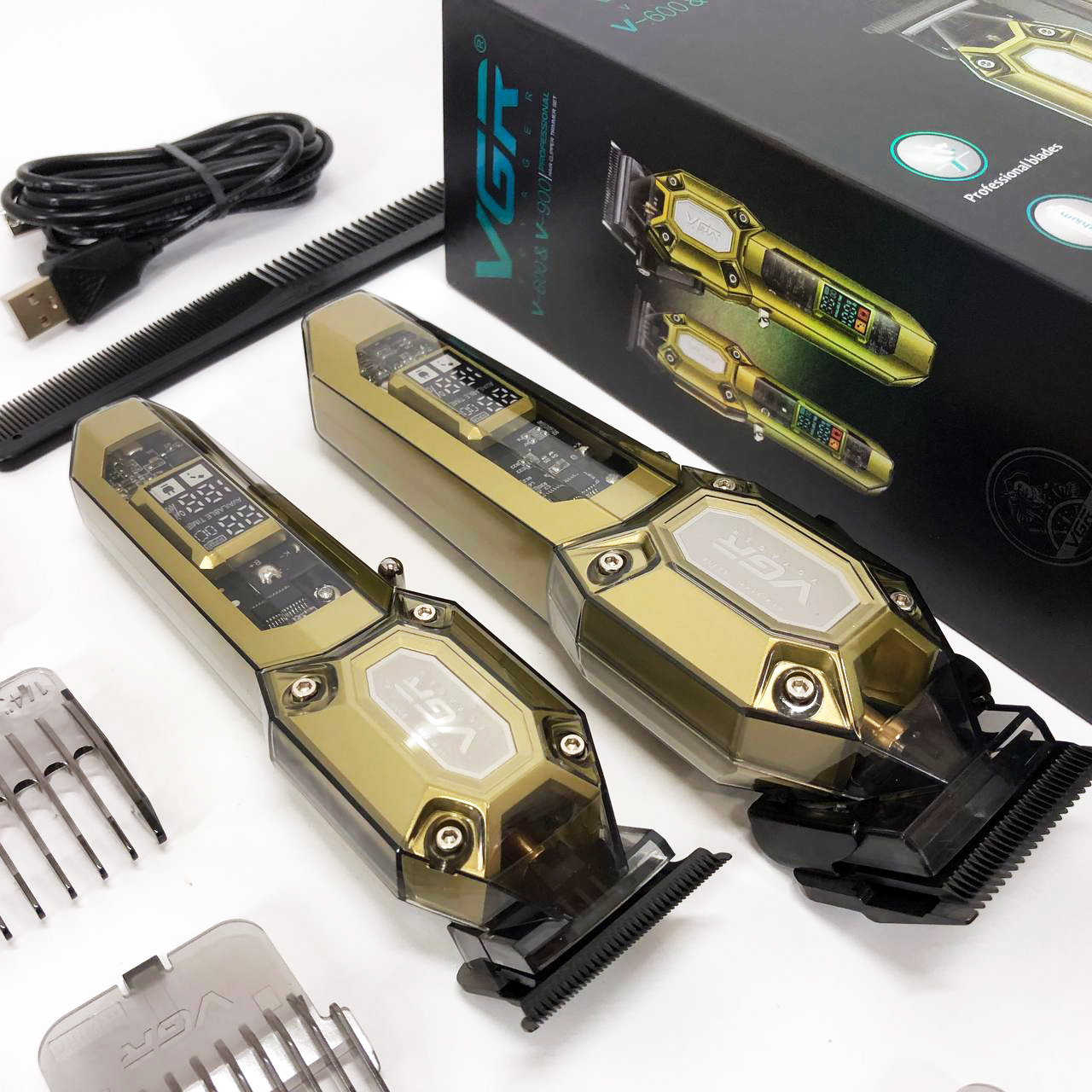 Комплект для стрижки волосся 2в1 VGR V-600 V-900 золотий - Зображення 2