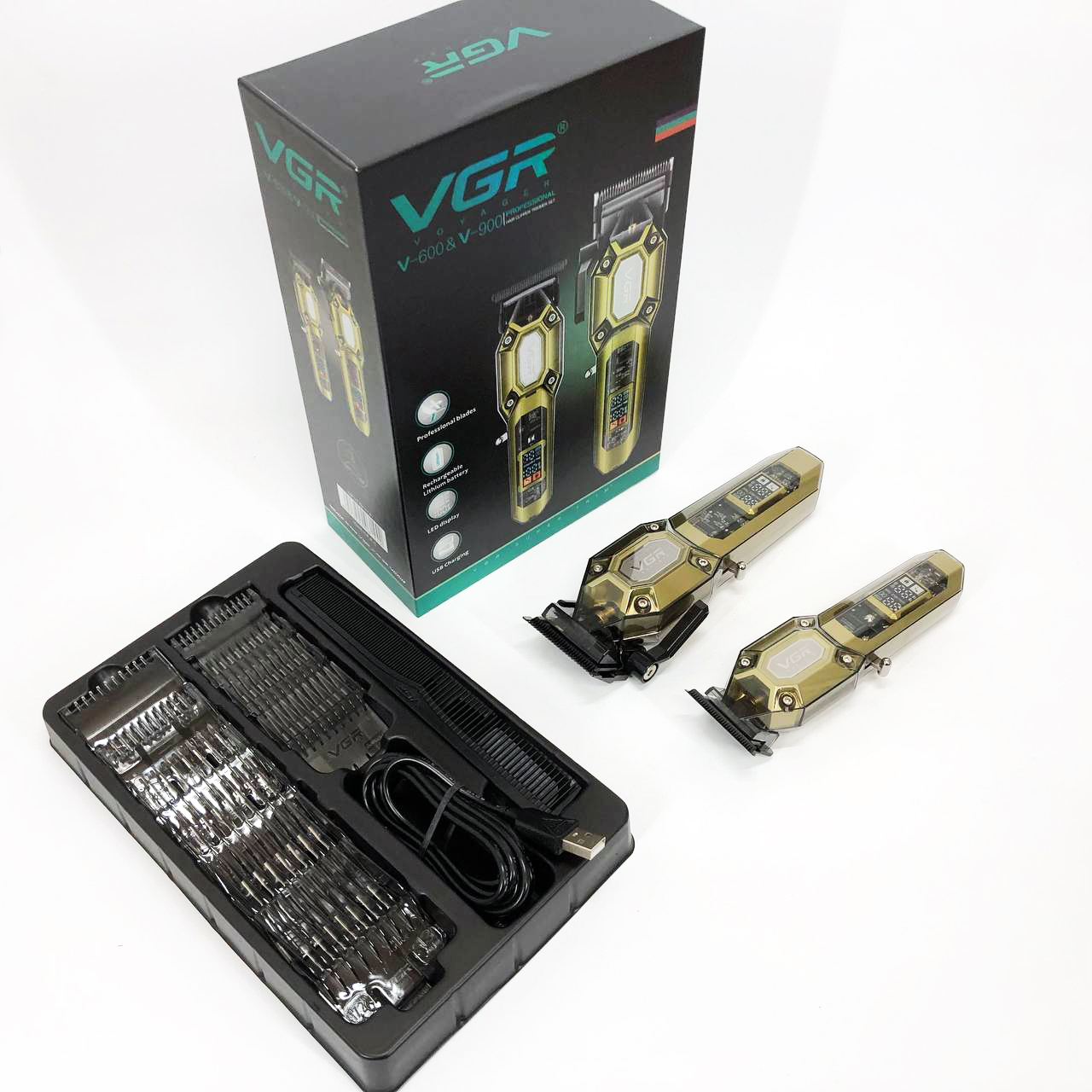 Комплект для стрижки волосся 2в1 VGR V-600 V-900 золотий - Зображення 6