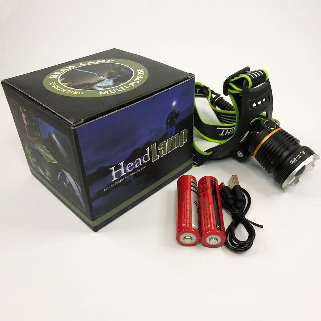 Налобний ліхтар Bailong BL-A7-P50 з zoom, microUSB, 2×18650, 3 режими - Зображення 6