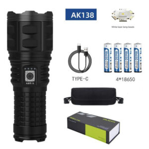 Ручний ліхтар Police AK138 WHITE LASER LED PM60-TG із зарядкою USB 4×18650
