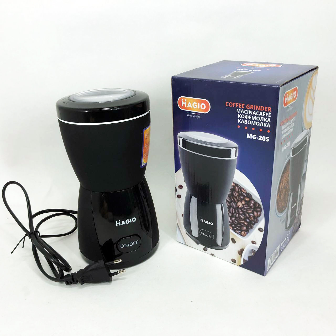 Кофемолка MAGIO MG-205 200 Вт, Кофемолка бытовая электрическая, Портативная кофемолка, Измельчитель кофе - Зображення 7
