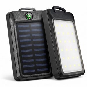 Power Bank Solar 18000 mAh з сонячною панеллю та лампою Black