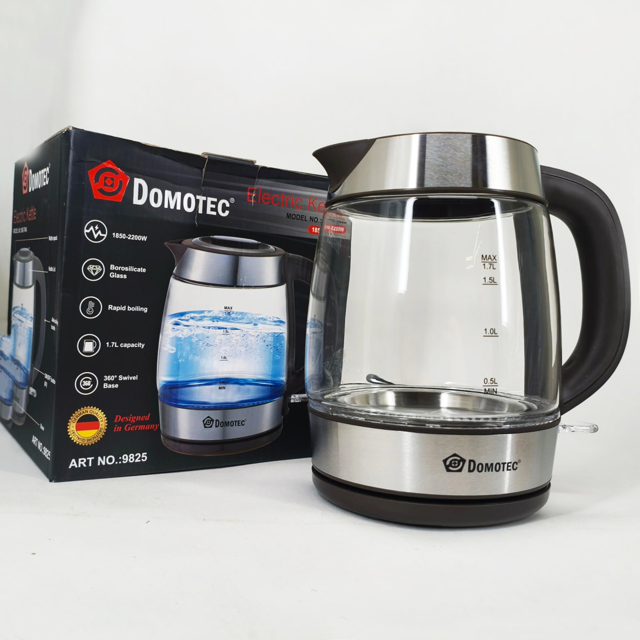 Електричний чайник Domotec MS-7946 скляний 1,7 л 2200 Вт - Зображення 2