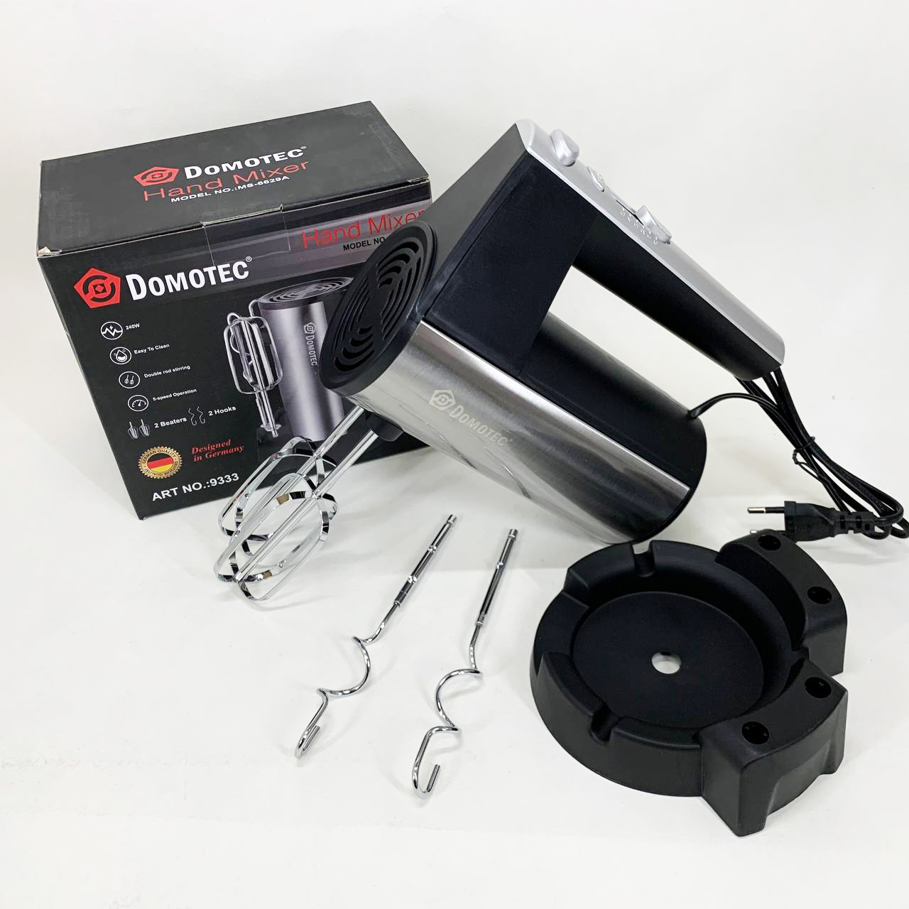 Міксер ручний DOMOTEC R6629 240 Вт 5 швидкостей із двома насадками - Зображення 3