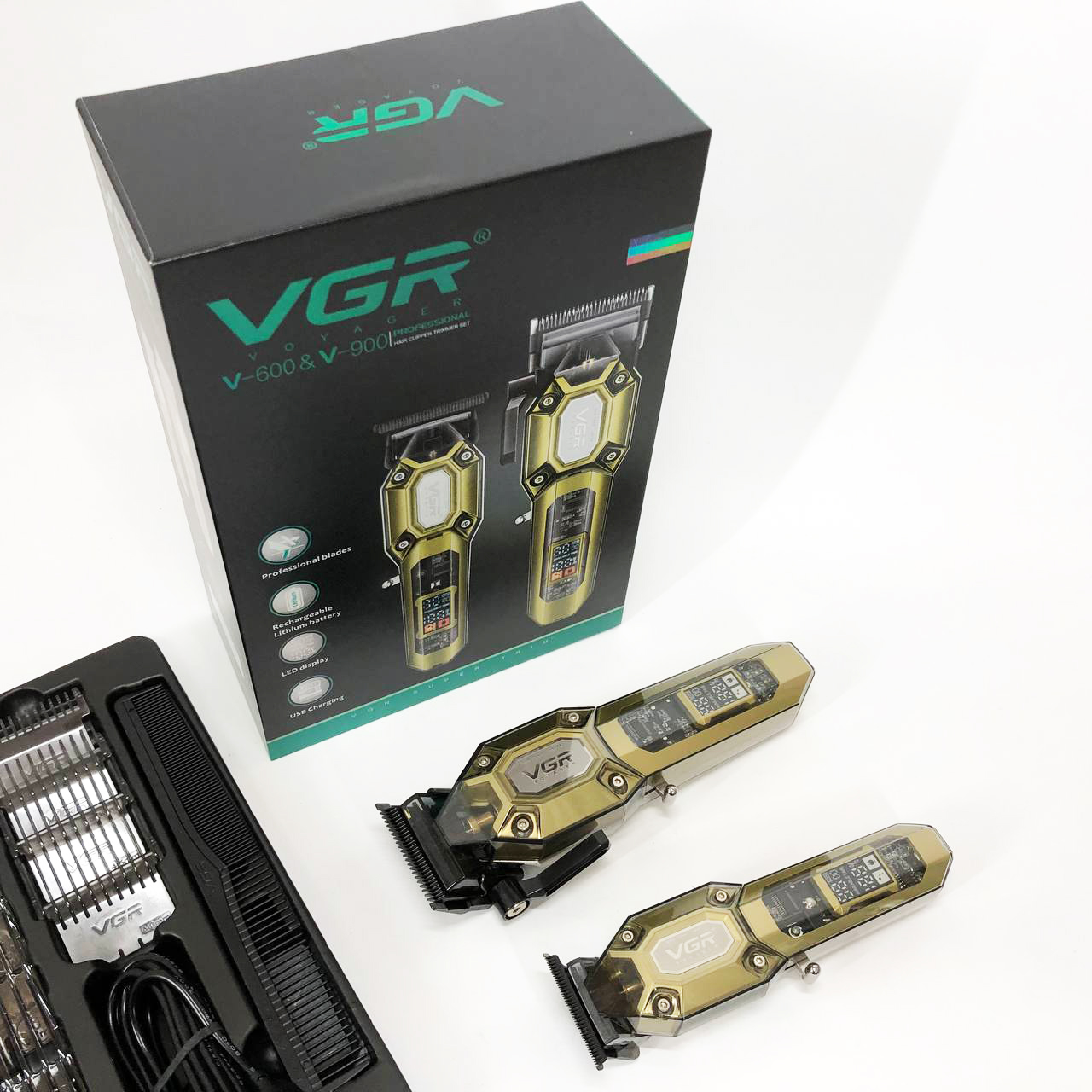 Комплект для стрижки волосся 2в1 VGR V-600 V-900 золотий - Зображення 3