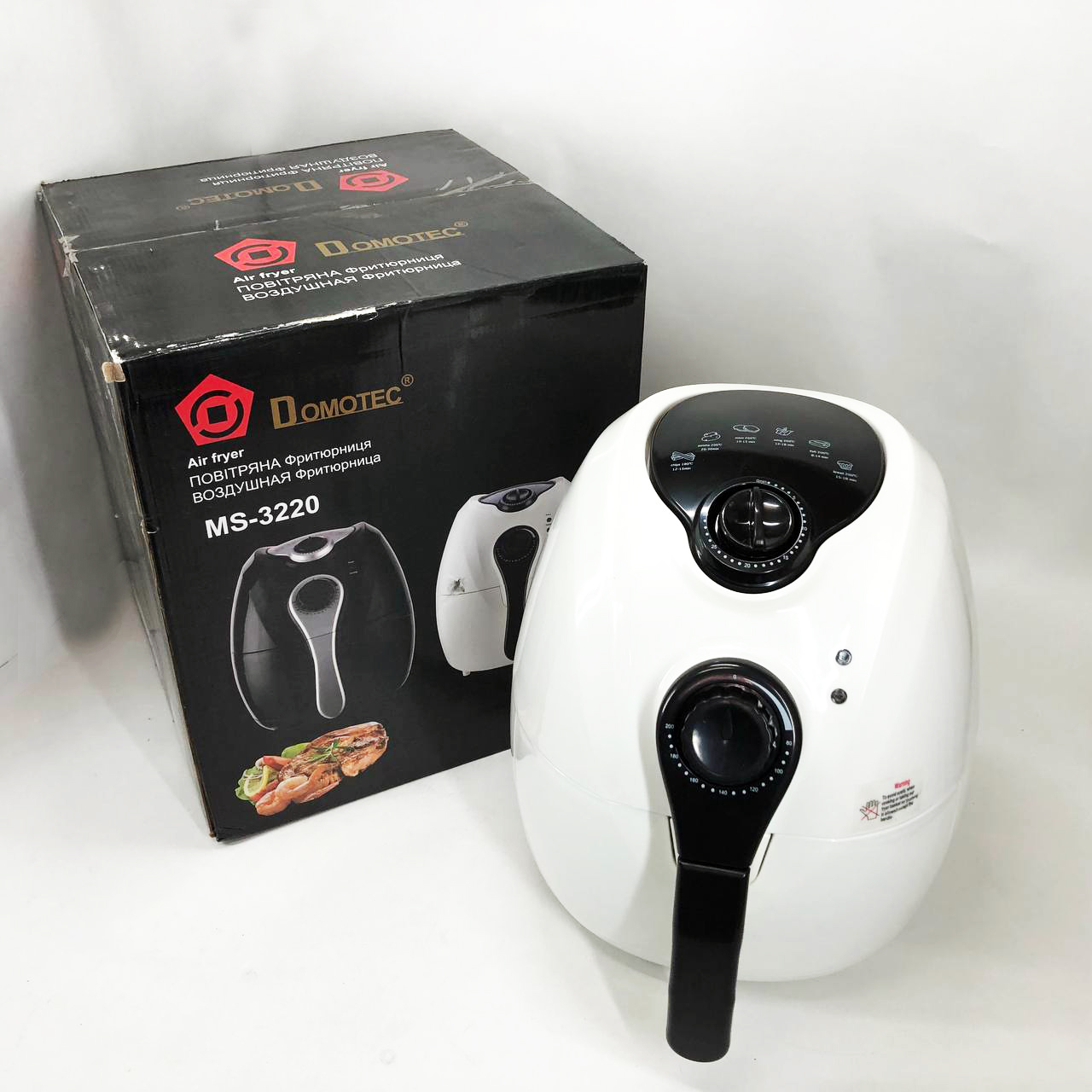 Аерофритниця Domotec MS-3220 1300 Вт 4,5 л без масла з таймером white - Зображення 4