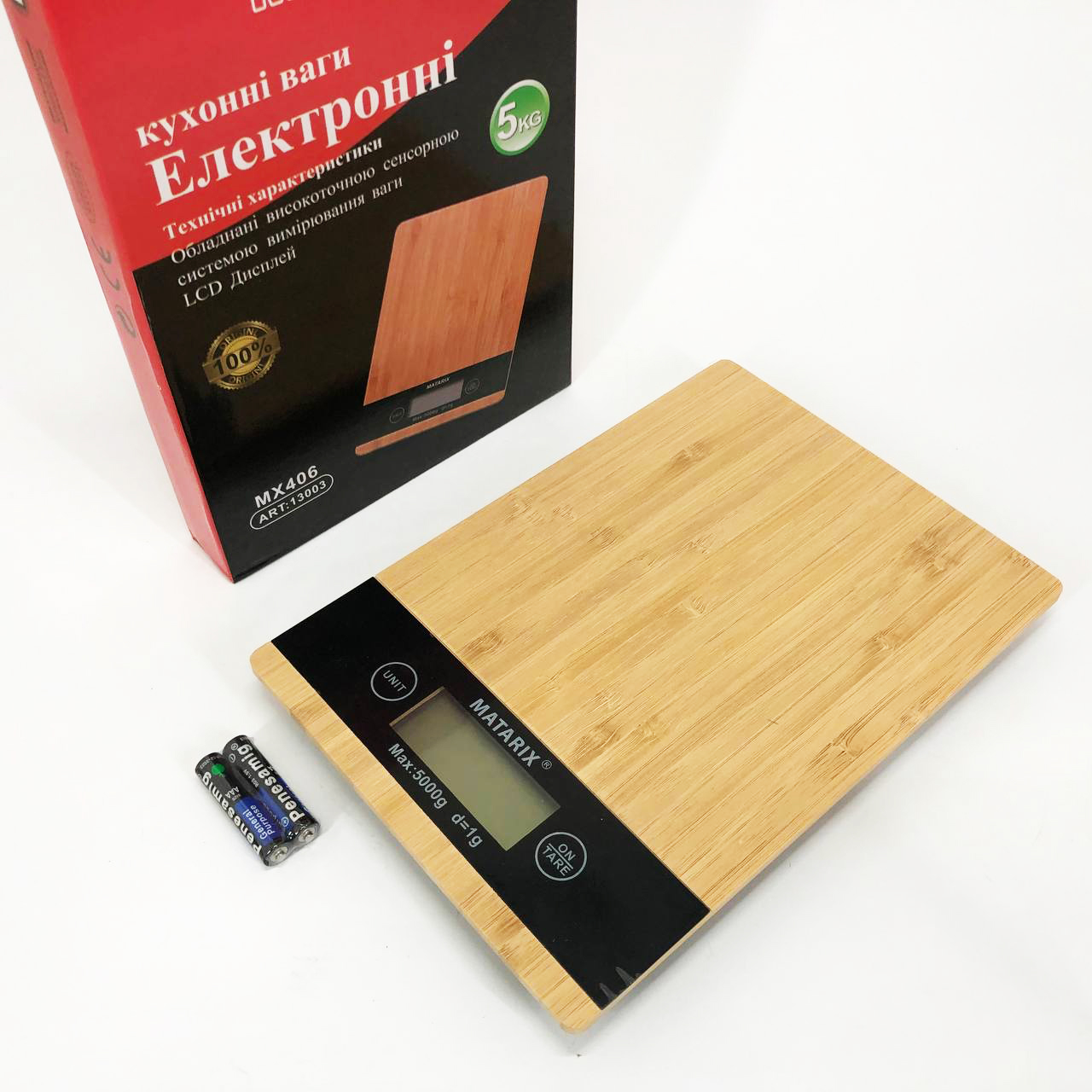 Весы кухонные MATARIX MX-406 5кг Wood, Кухонные весы для приготовления блюд, Весы для домашней кухни - Зображення 3