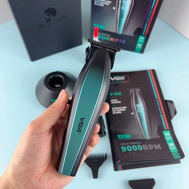 Машинка для стрижки волосся XPRO VGR V-992 GREEN з насадками 1 2 3 мм - Зображення 3