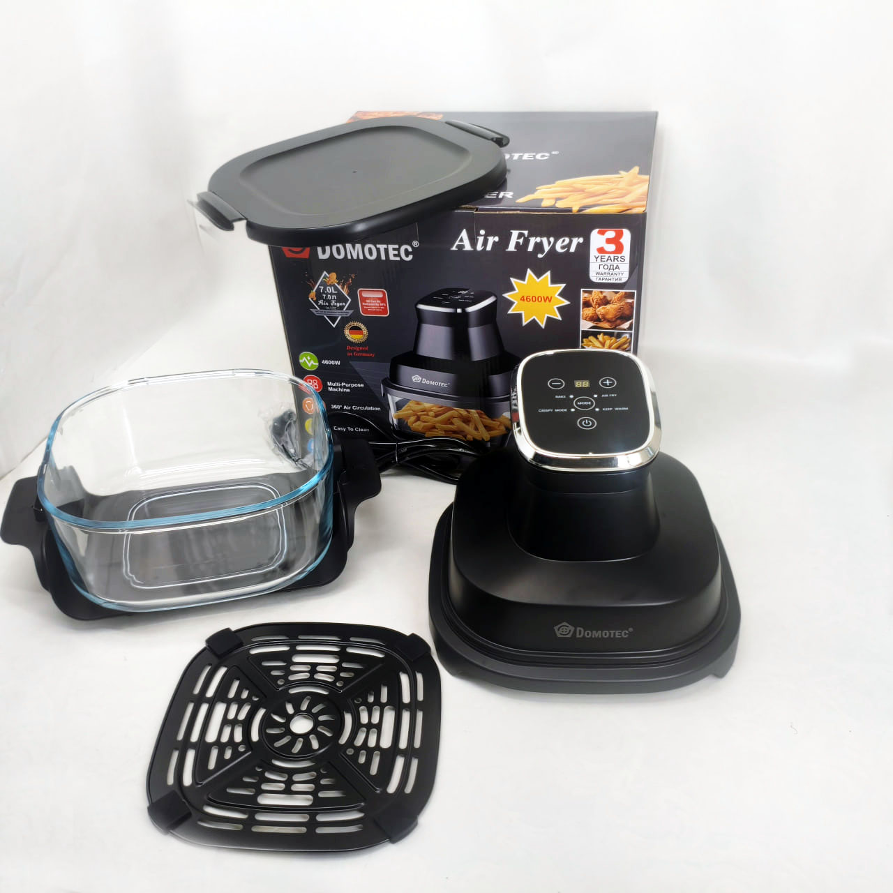 Аерофритюрниця аерогриль Domotec MS-3228 4600 Вт 7 л з LED-екраном - Зображення 2