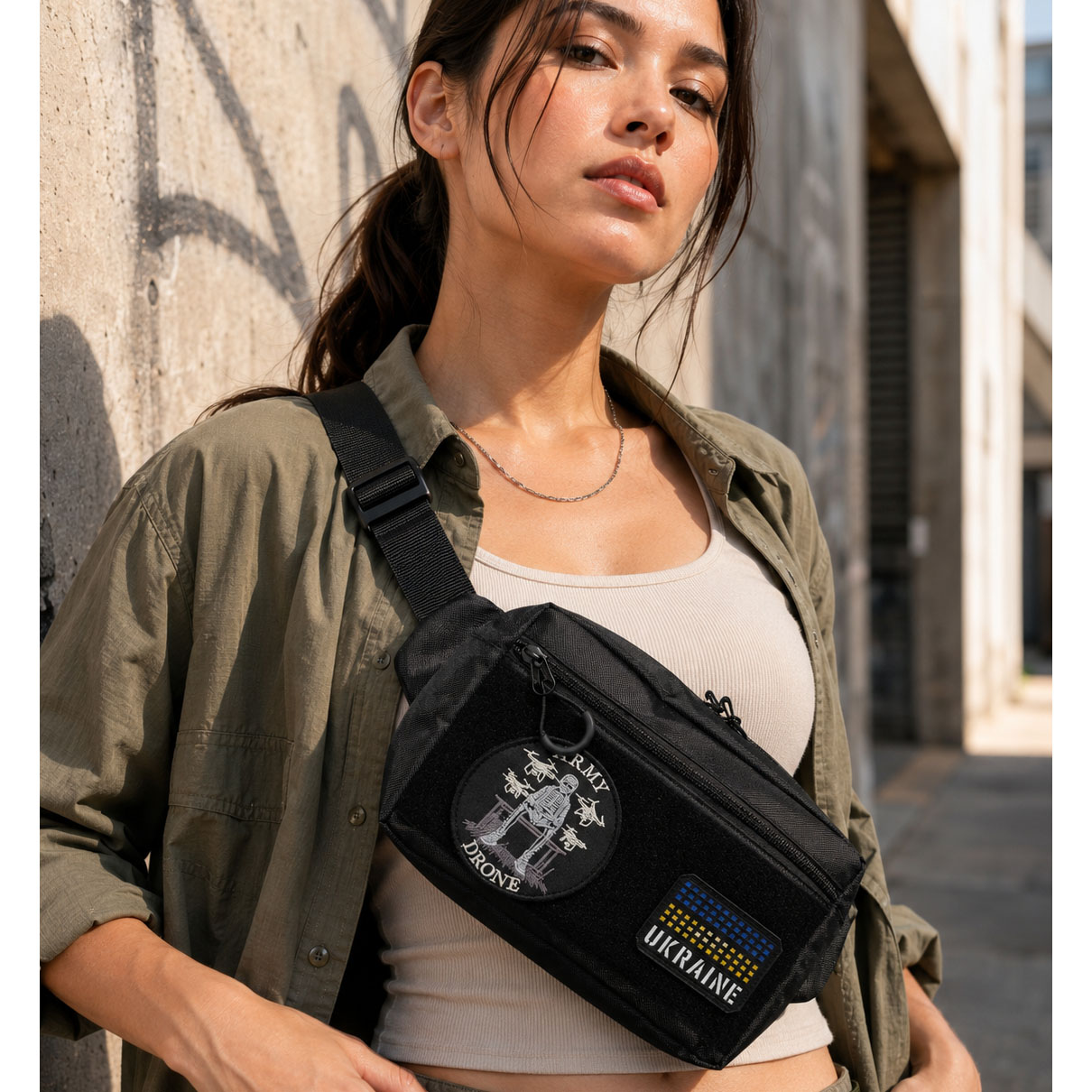 Сумка бананка чоловіча тактична Cordura для патчів і шевронів через плече - Зображення 2