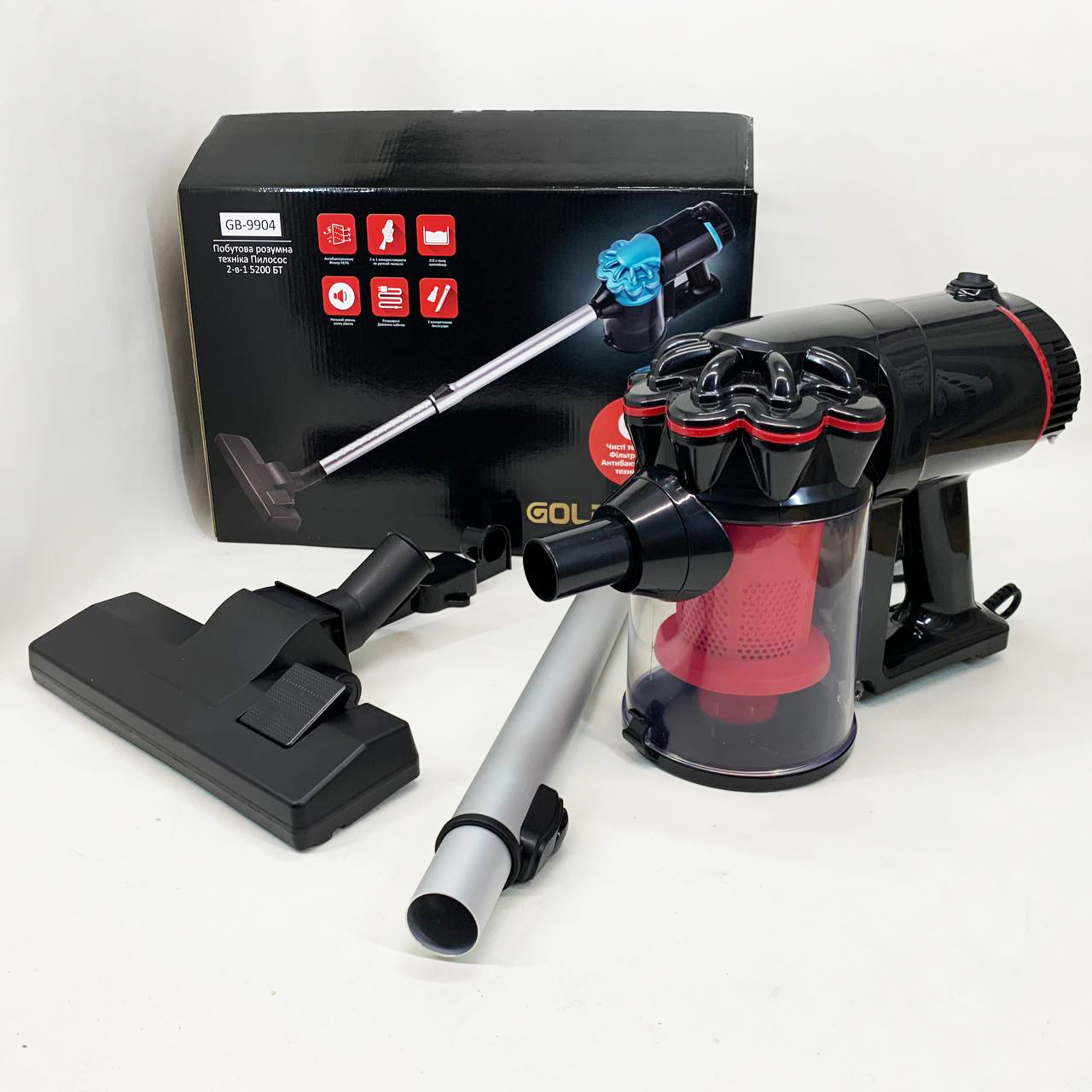Пилосос вертикальний GOLDBERG GB-9904 5200 Вт циклонного типу Red - Зображення 5