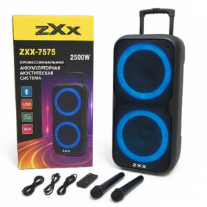 Акустична колонка ZXX-7575 300 Вт акумуляторна 80×39×33 см з мікрофонами