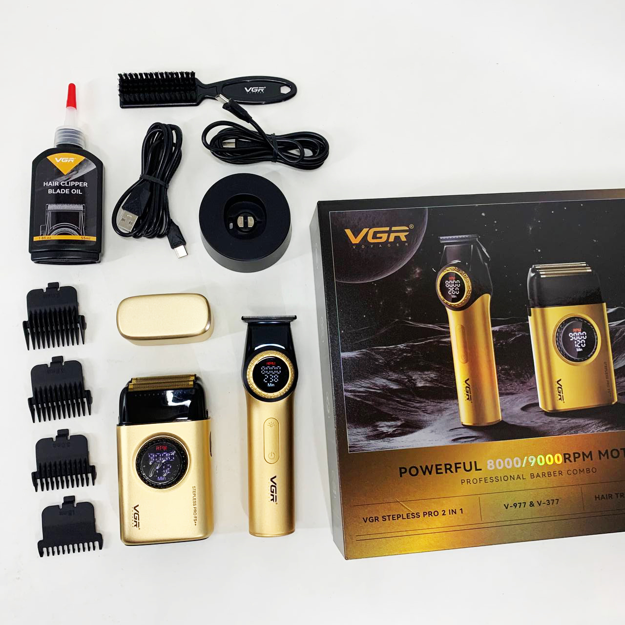 Набір для стрижки волосся VGR 2в1 V-977 V-377 GOLD - Зображення 6