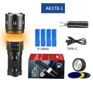 Ліхтар AK178-1 PM60-TG+COB з 4 батареями 18650
