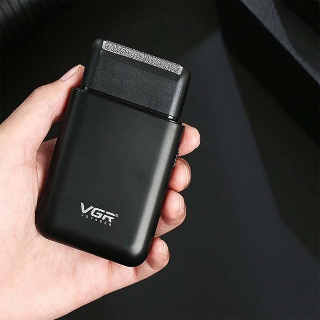 Акумуляторна електробритва VGR V-390 шейвер Black для гоління бороди та вусів - Зображення 3