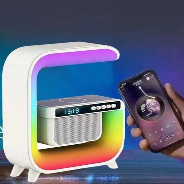 Нічна RGB-лампа G3 з бездротовою зарядкою 15 Вт та Bluetooth колонкою 3 Вт - Зображення 6