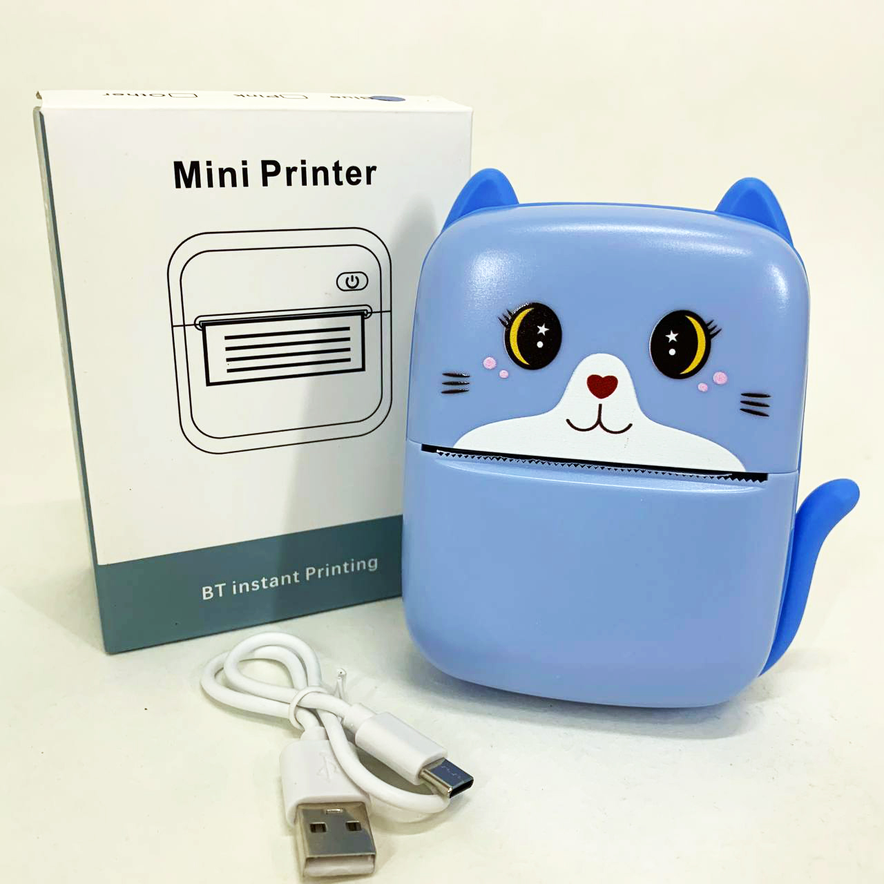 Портативний дитячий термопринтер із Bluetooth A8 Cat міні принтер для телефону Blue - Зображення 2