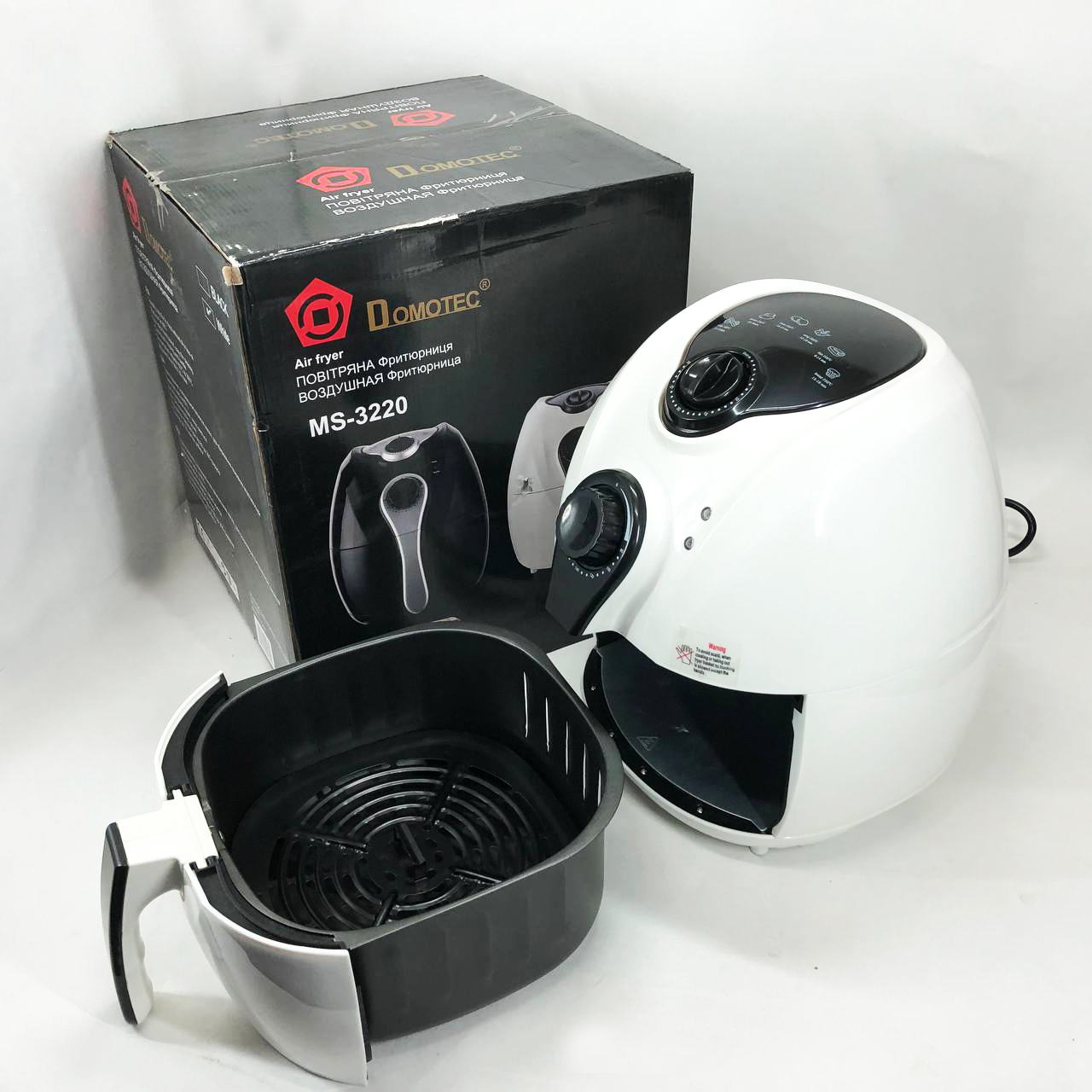 Аерофритниця Domotec MS-3220 1300 Вт 4,5 л без масла з таймером white - Зображення 6