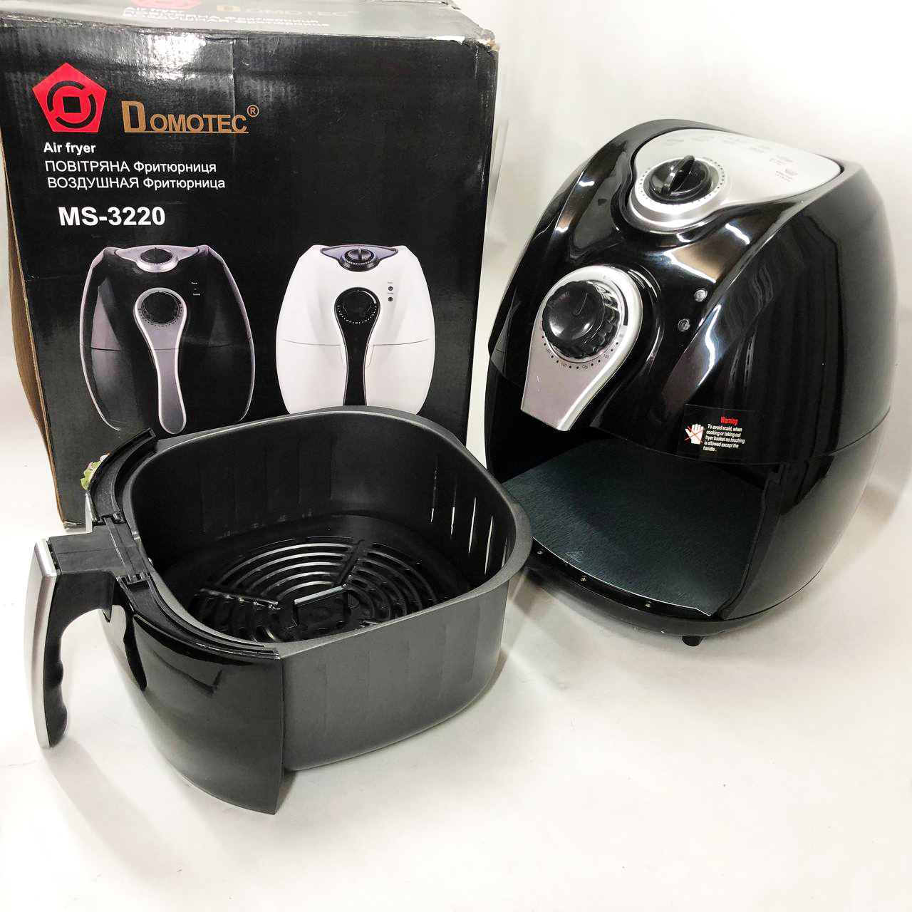 Аерофритниця Domotec MS-3220 1300 Вт 4,5 л чорна з таймером без масла - Зображення 2