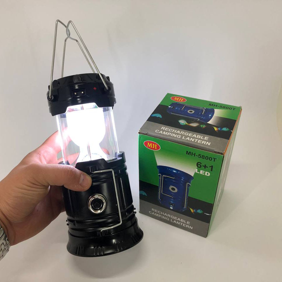 Туристический фонарь-лампа на солнечной батарее с павербанком CAMPING MH-5800T (6+1 LED) Black - Зображення 20