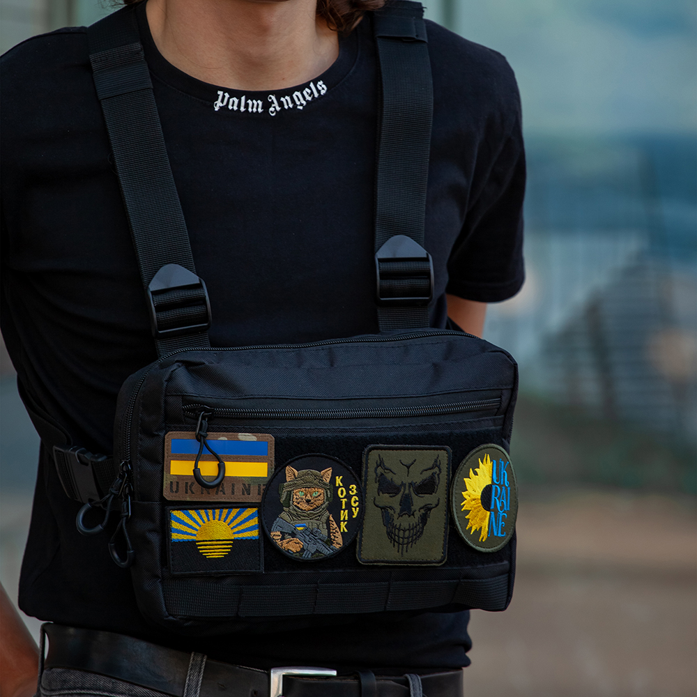Нагрудна сумка MOLLE для патчів і шевронів з 5 кишеньками тактична чоловіча - Зображення 5