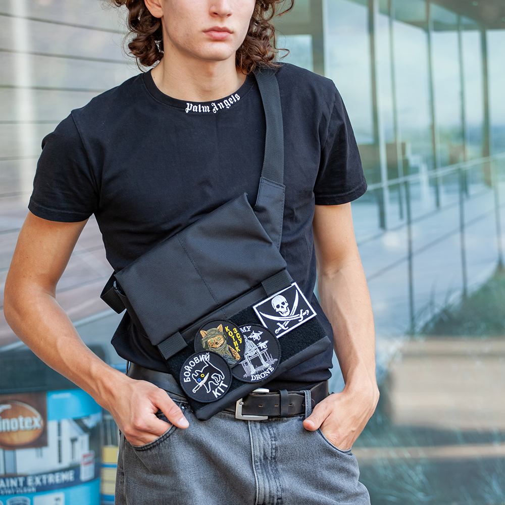 Сумка месенджер тактична з кобурою з тканини Cordura 3 кишені патч-панель - Зображення 5