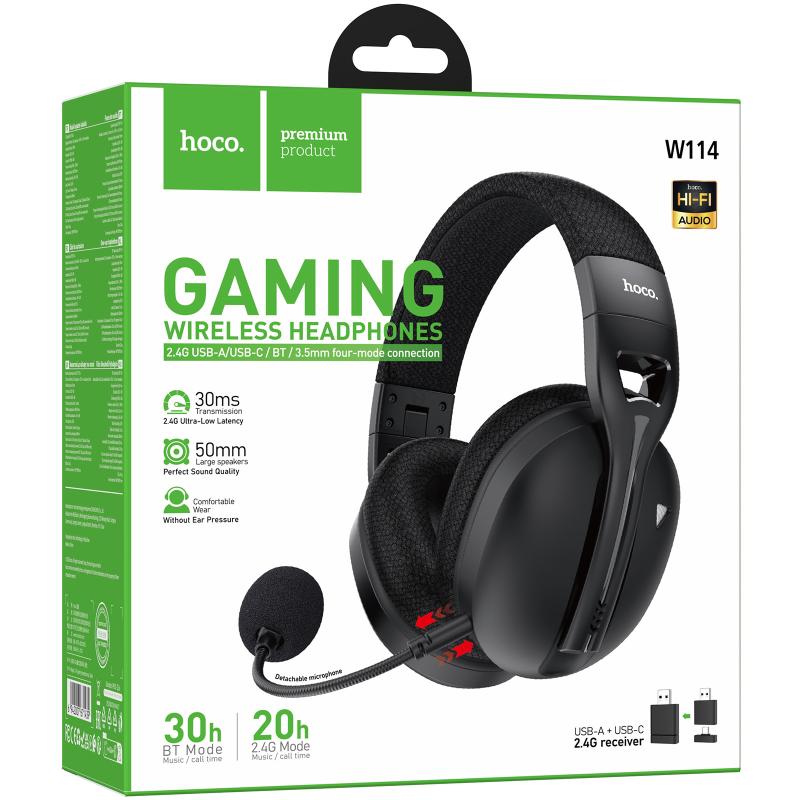 Накладні бездротові навушники Hoco W114 Magic +3.5mm+2.4G - Зображення 2