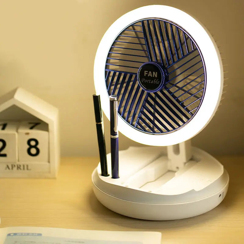 Настільний складний вентилятор Folding Fan 2in1 with Night Light - Зображення 5
