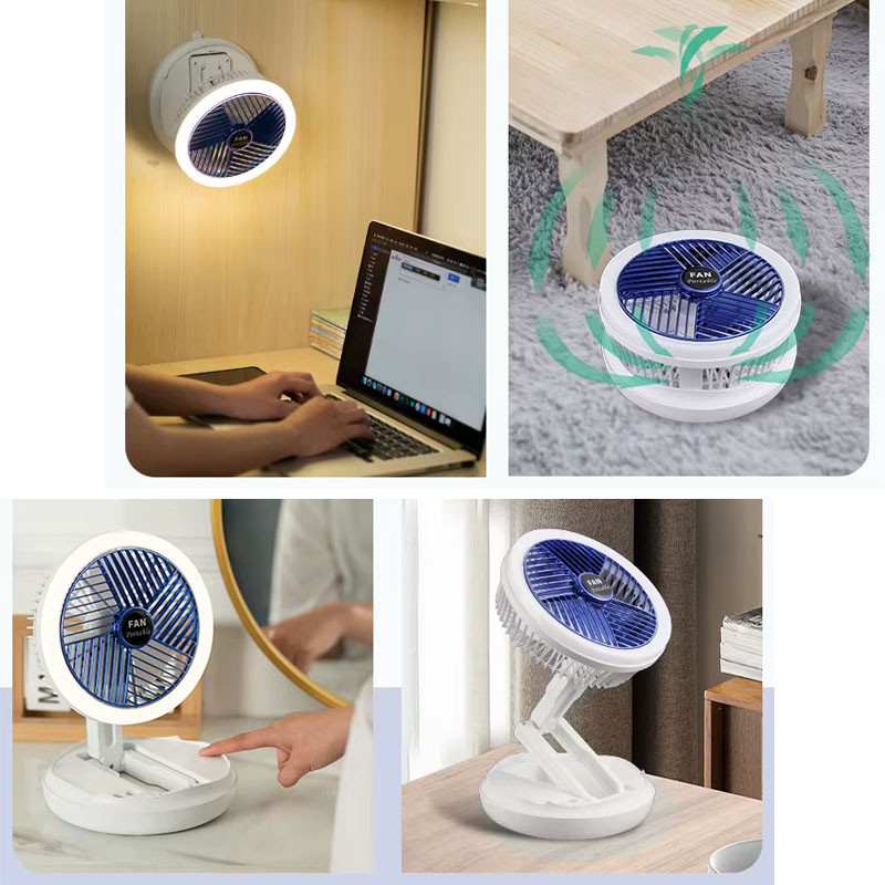 Настільний складний вентилятор Folding Fan 2in1 with Night Light - Зображення 6