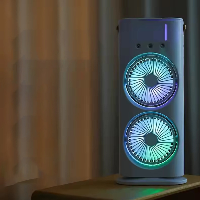 Настільний вентилятор F12 Spray Dual-Fan 2in1 з водяним охолодженням 1800mAh - Зображення 3