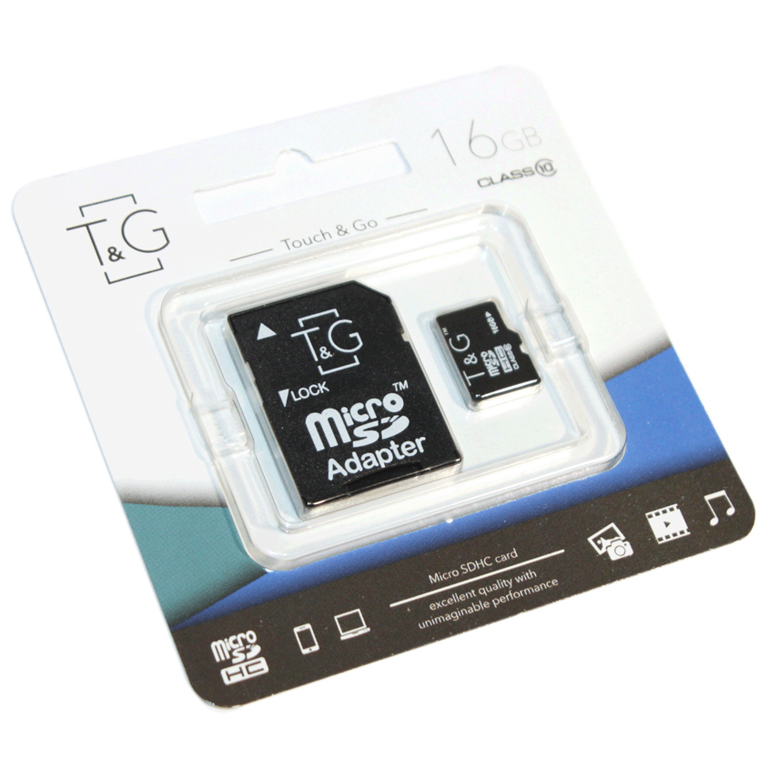 Карта пам'яті T&G (UHS-1) microSDHC Class 10 - 16GB (з адаптером) - Зображення 2
