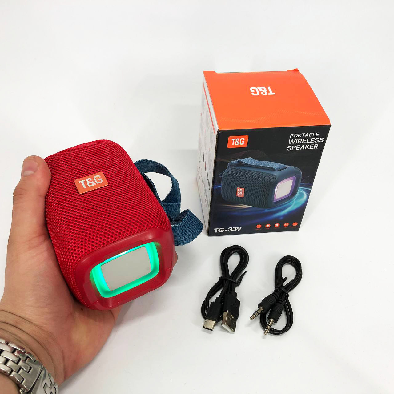 Портативна Bluetooth колонка TG339 5 Вт з червоним RGB-підсвічуванням - Зображення 2