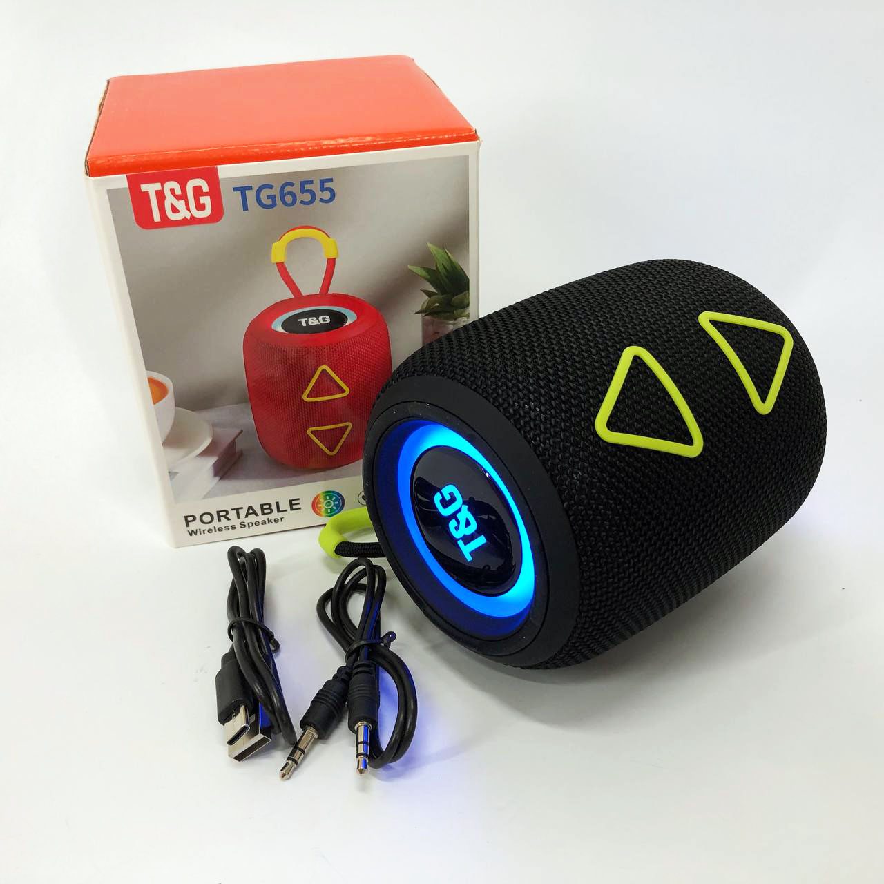Портативна колонка TG655 5 Вт з RGB-підсвічуванням, Bluetooth для вулиці чорного кольору