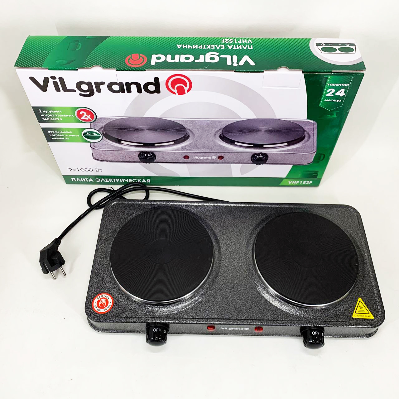 Настільна електрична плита ViLgrand VHP152F 2000 Вт Gray - Зображення 2