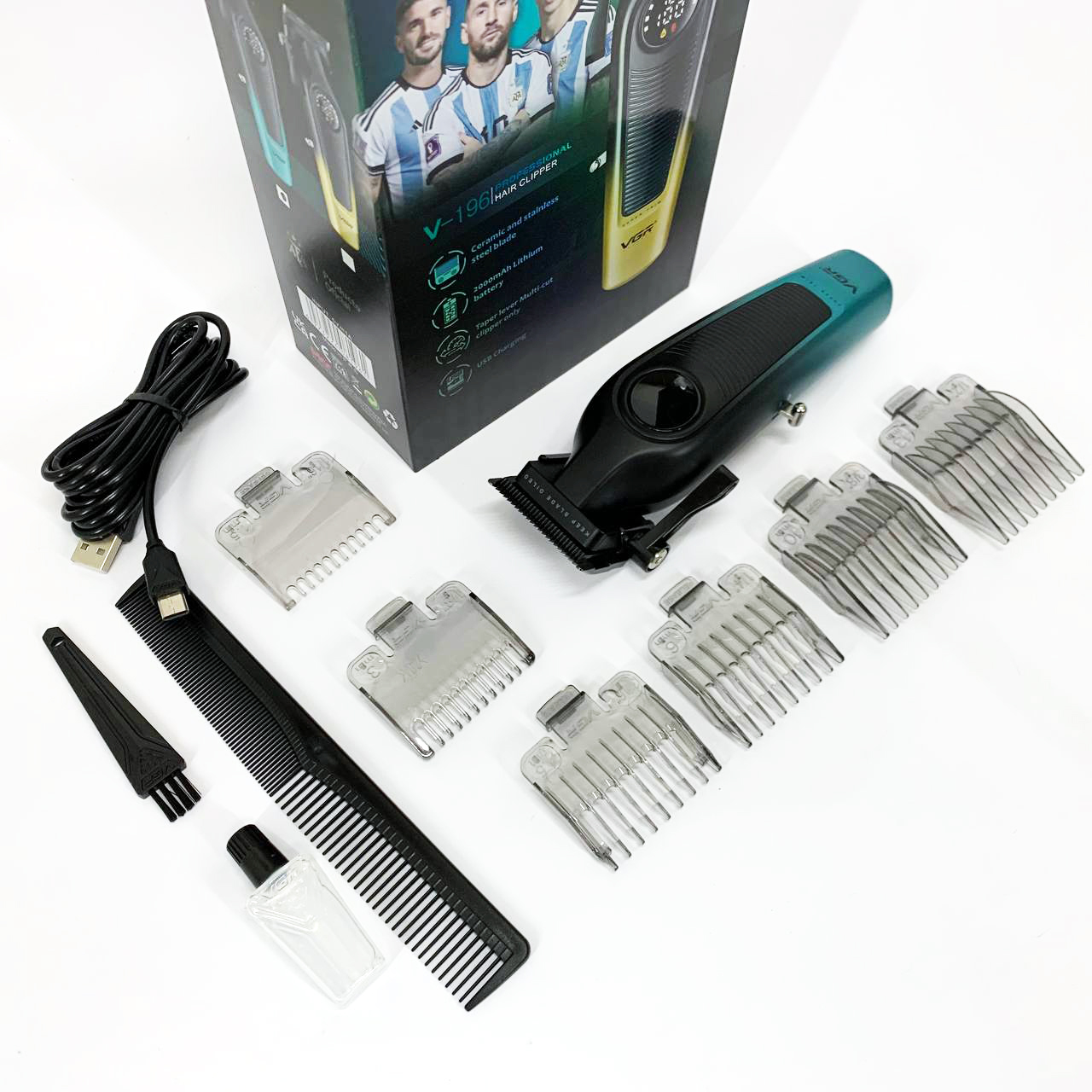 Акумуляторна машинка для стрижки VGR V-196 GREEN - Зображення 4