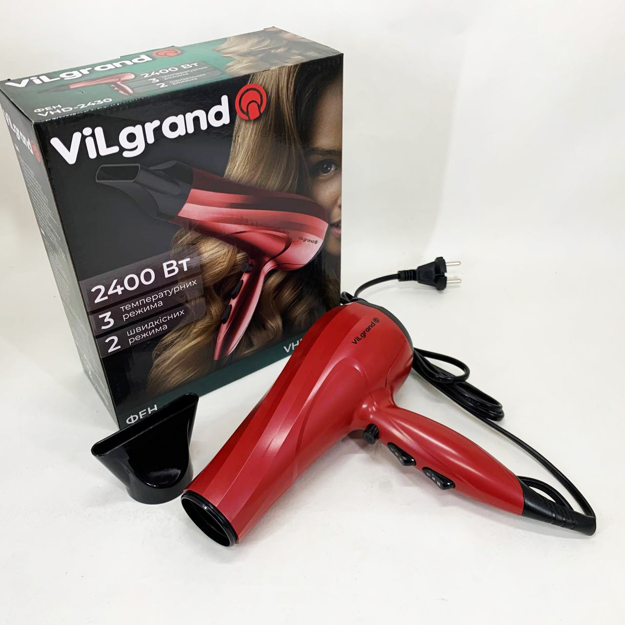 Фен Vilgrand VHD-2430 червоний - Зображення 3
