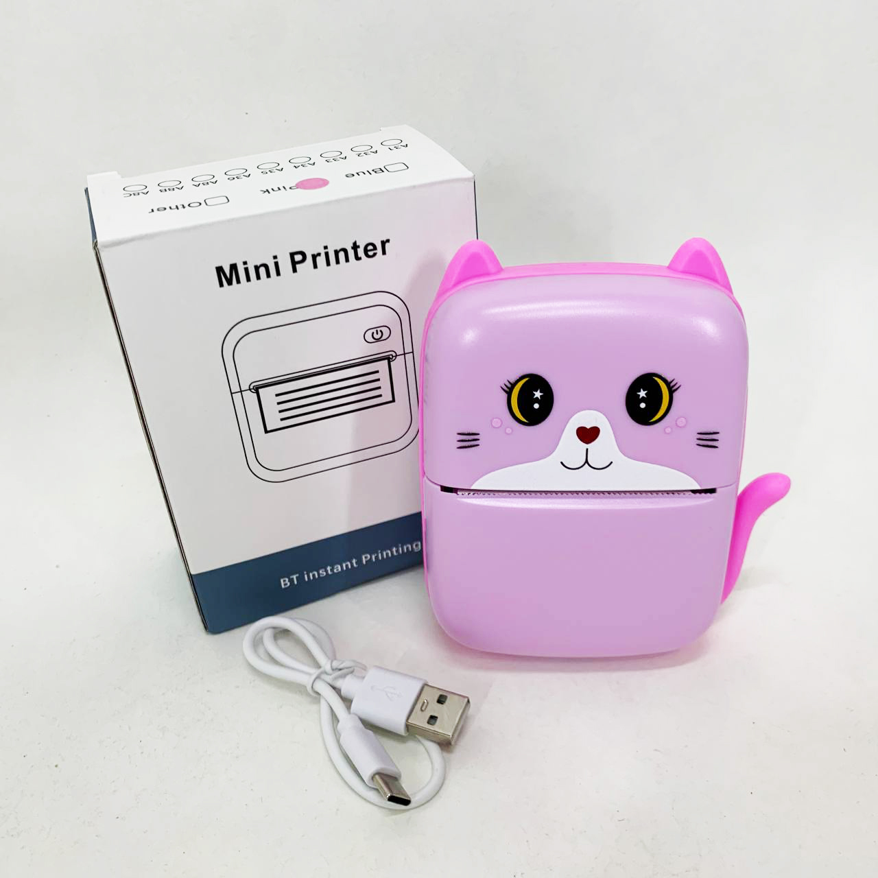 Портативний дитячий термопринтер з Bluetooth A8 Cat міні принтер для телефону Pink - Зображення 3