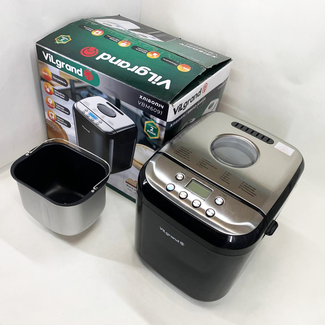 Хлібопічка ViLgrand VBM6091 чорного кольору - Зображення 2