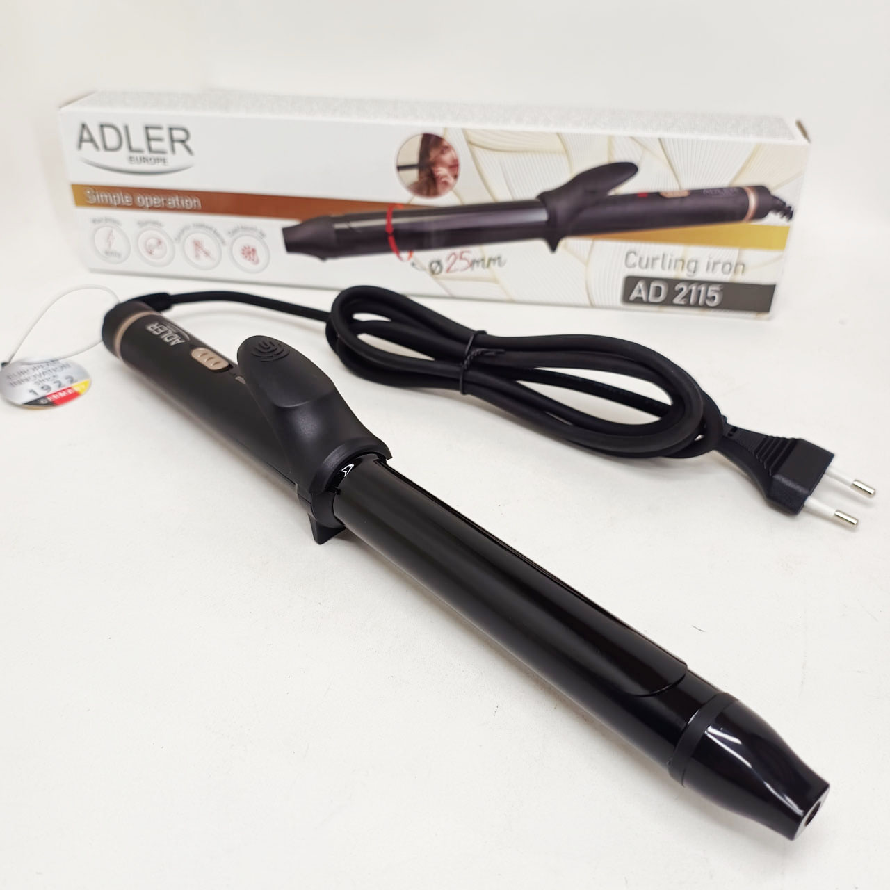 Плойка Adler AD 2115 Curly 100 Вт керамічна діаметром 25 мм