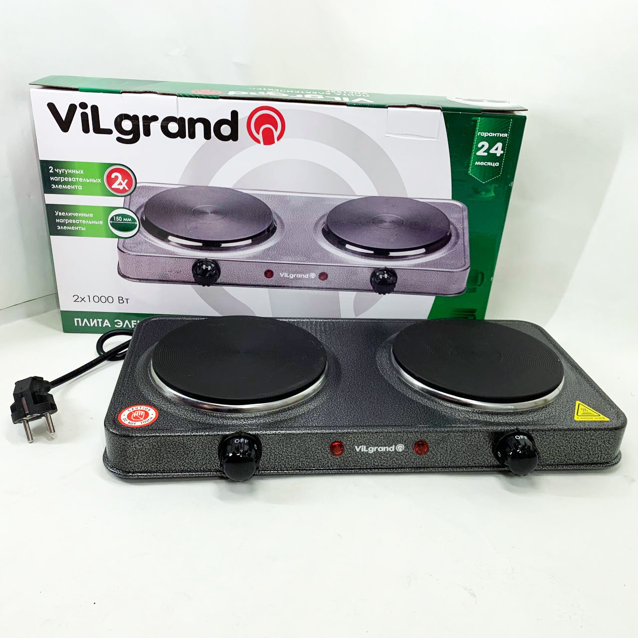Настільна електрична плита ViLgrand VHP152F 2000 Вт Gray - Зображення 4