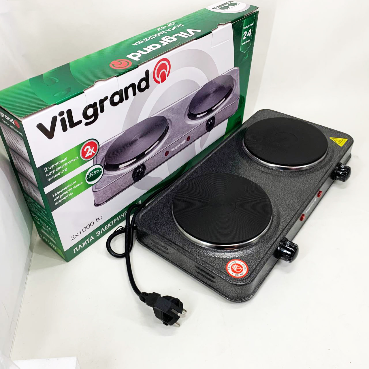 Настільна електрична плита ViLgrand VHP152F 2000 Вт Gray - Зображення 5