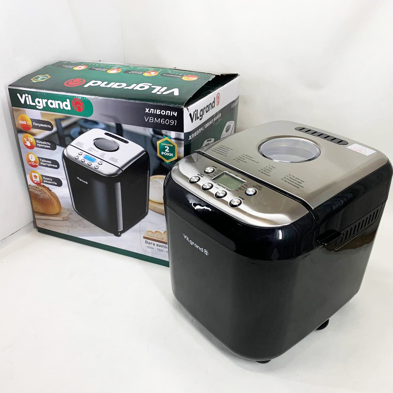 Хлібопічка ViLgrand VBM6091 чорного кольору
