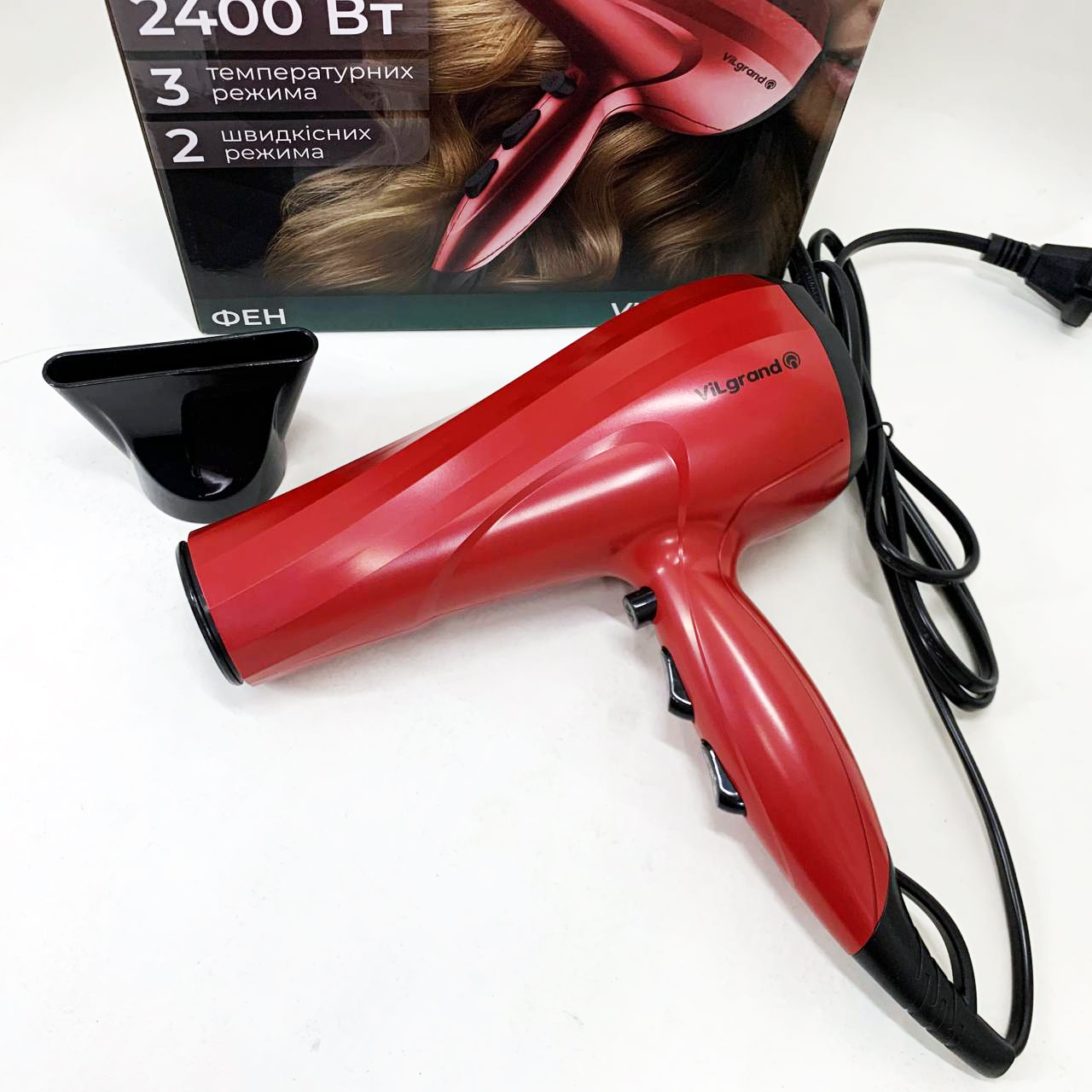 Фен Vilgrand VHD-2430 червоний - Зображення 5