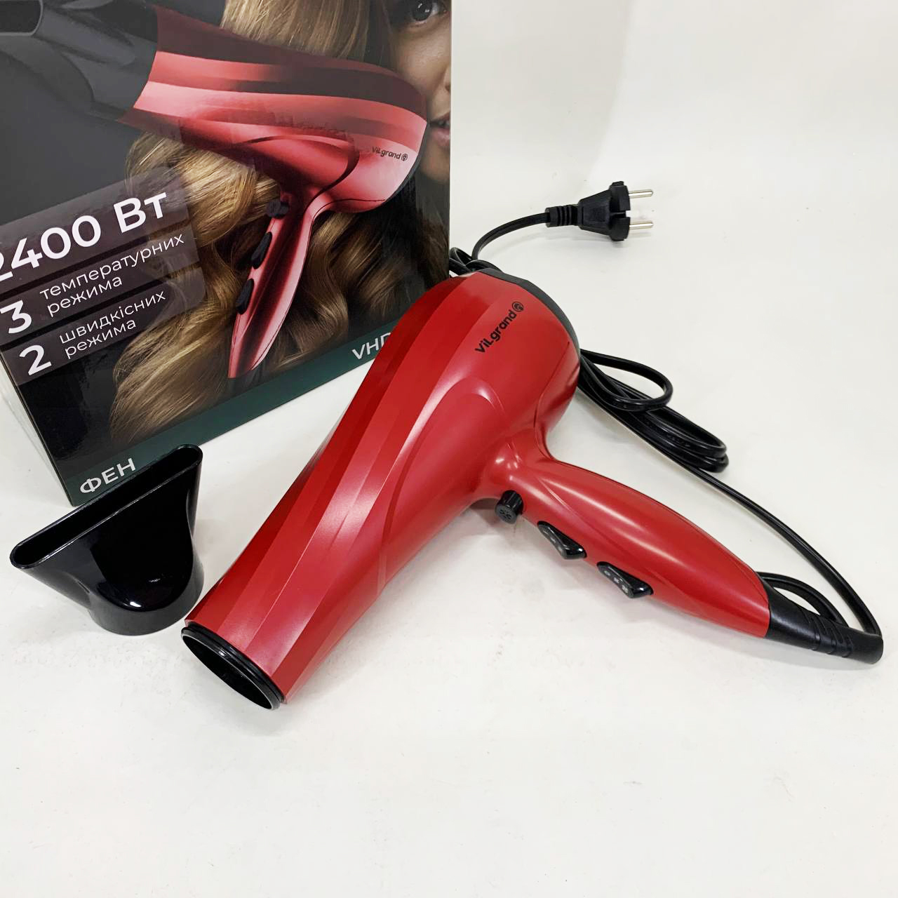 Фен Vilgrand VHD-2430 червоний - Зображення 6