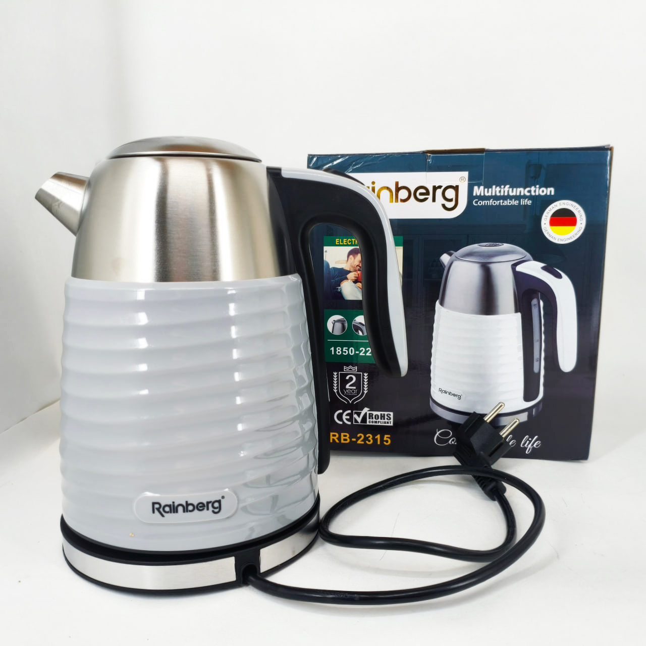 Електричний чайник Rainberg RB-2315 1,8 л 2200 Вт Gray - Зображення 4