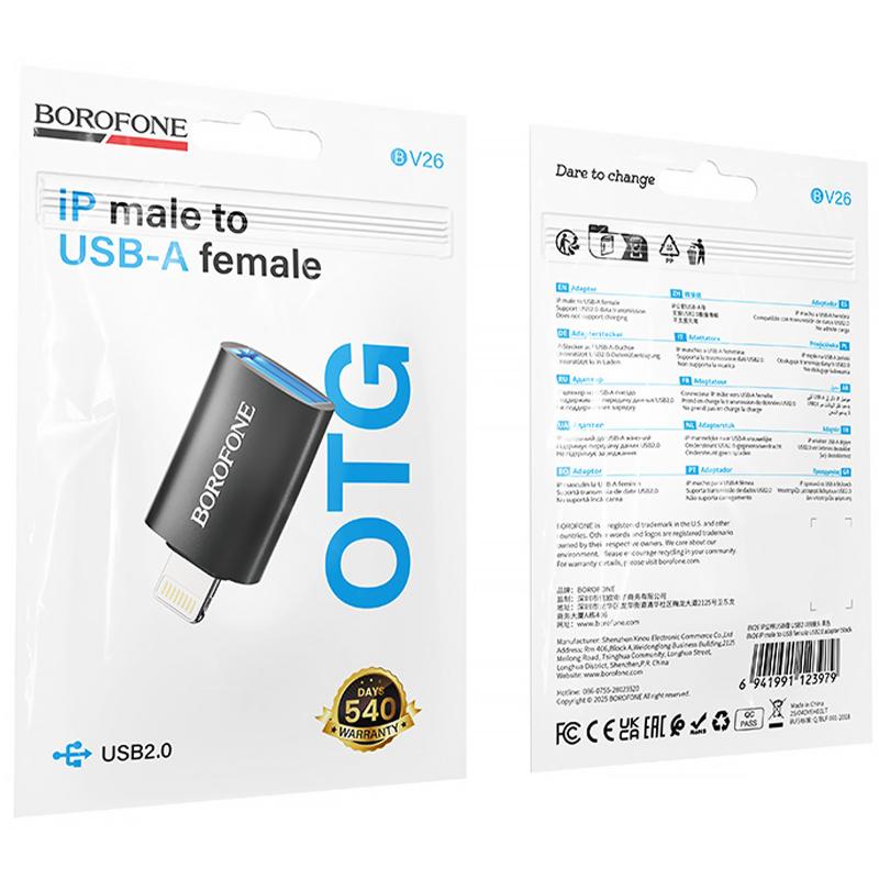 Перехідник Borofone BV26 Lightning Male to USB Female USB2.0 - Зображення 6