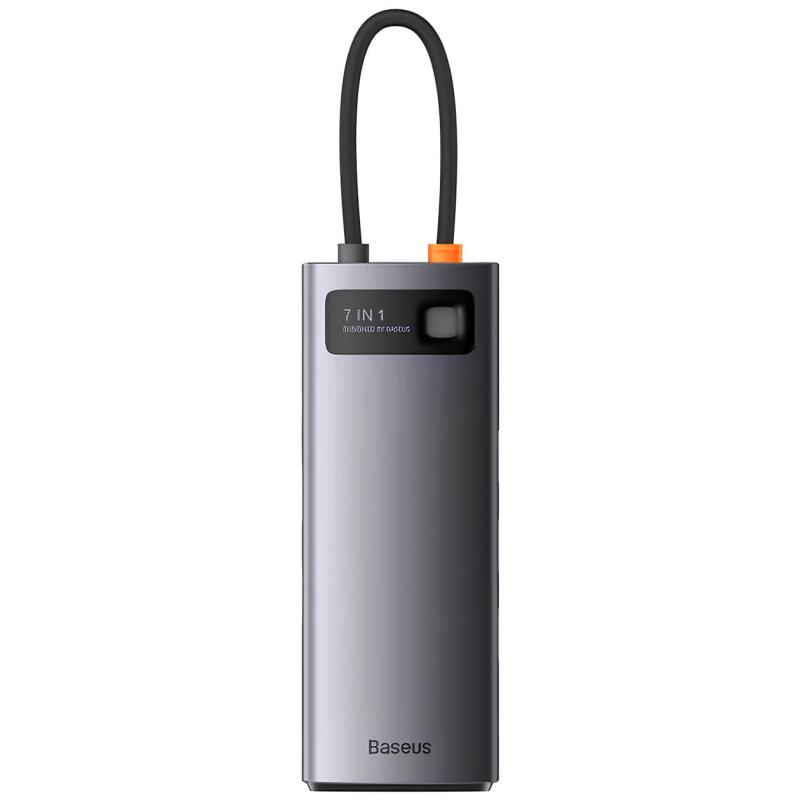 Перехідник HUB Baseus Metal Gleam Series 7-Port Clarity (Type-C to HDMI+USB3.0*3+PD+SD/TF) (B000307) - Зображення 2